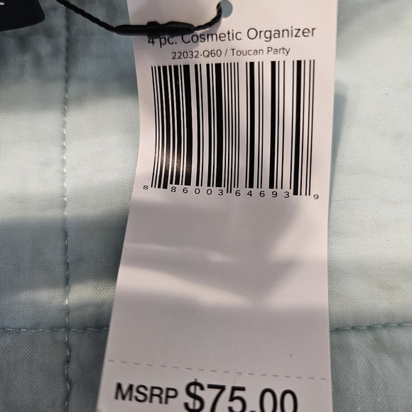 NWT Vera Bradley Toucan Party Travel make up bag set - Picture 7 of 7